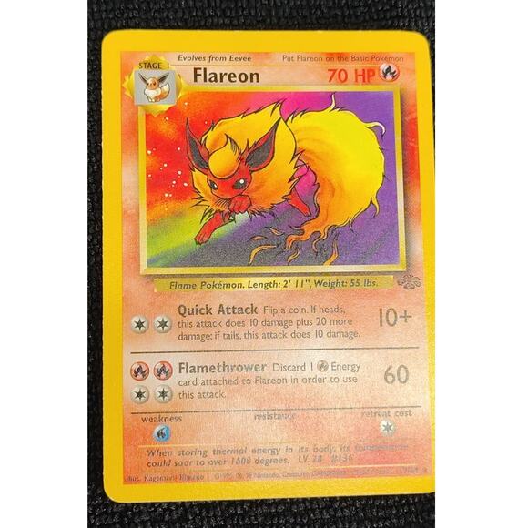 Pokémon Flareon Jungle Regular Stage 1 Card Game 19/64 Collector Edition - Picture 7 of 7